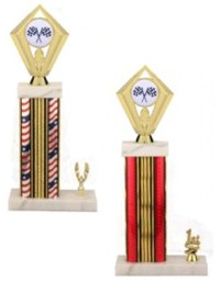 Single Wide Column Trophy - Race Car Figure